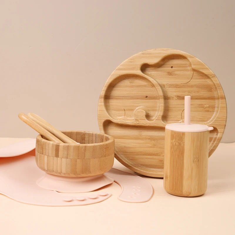 Ensemble - Assiette, Couvert, Gobelet, Bol, Bavoir, Hochet