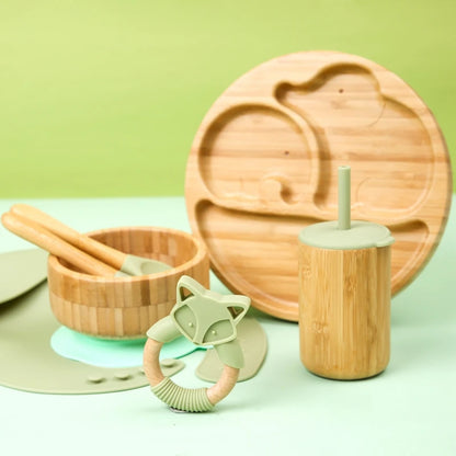 Ensemble - Assiette, Couvert, Gobelet, Bol, Bavoir, Hochet